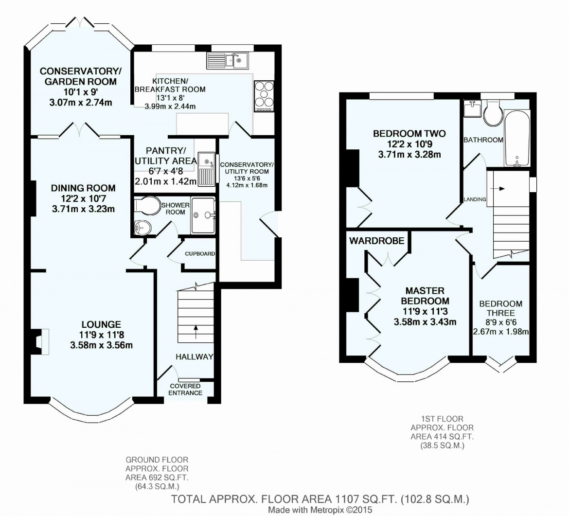 Floorplans For Hilltop Road, Whyteleafe, Surrey