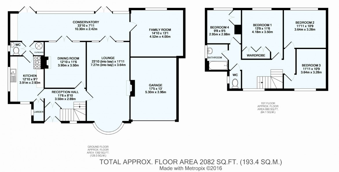 Floorplans For Purley Downs Road, Sanderstead