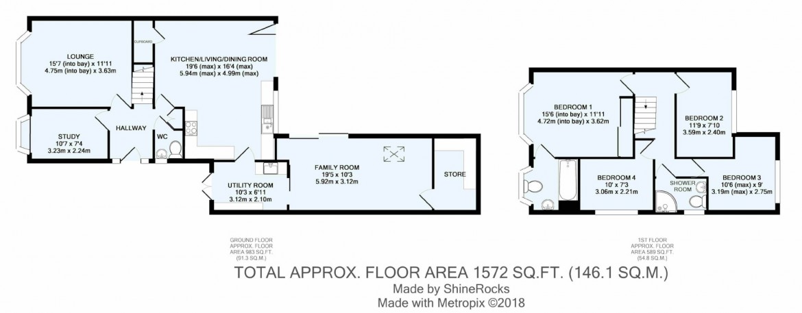 Floorplans For Chaldon Way, Coulsdon, Surrey