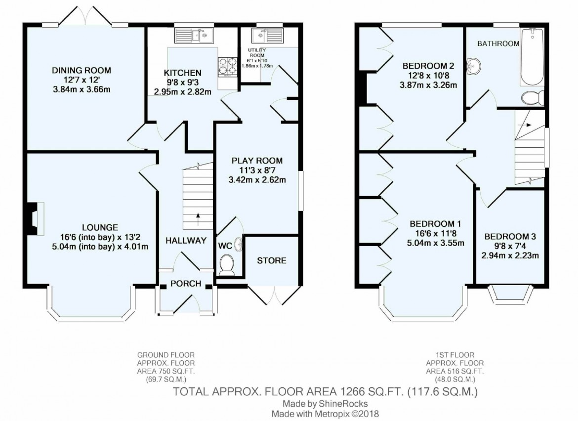 Floorplans For Ridgemount Avenue, Shirley, Surrey