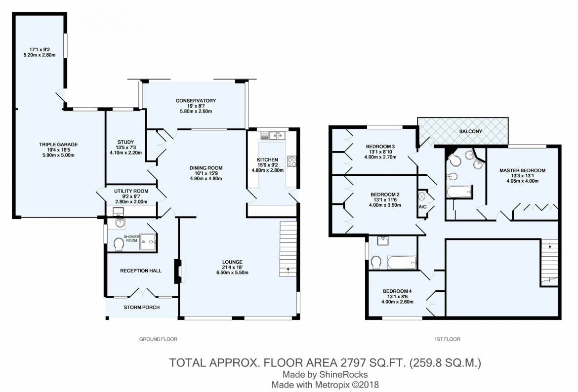 Floorplans For Woodcote Park Avenue, Woodcote Estate, Purley, Surrey