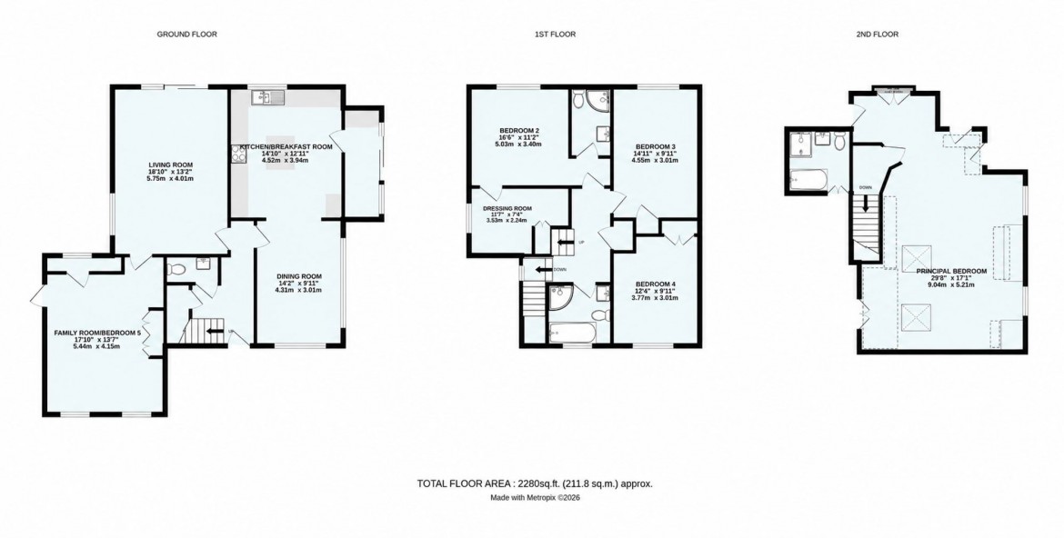 Floorplans For Russell Hill, Purley, CR8