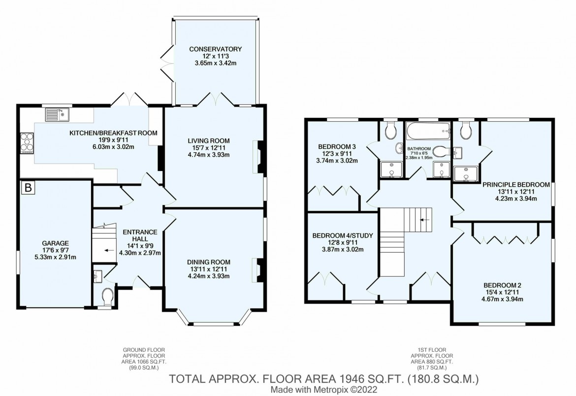 Floorplans For Witherby Close, Croydon, CR0
